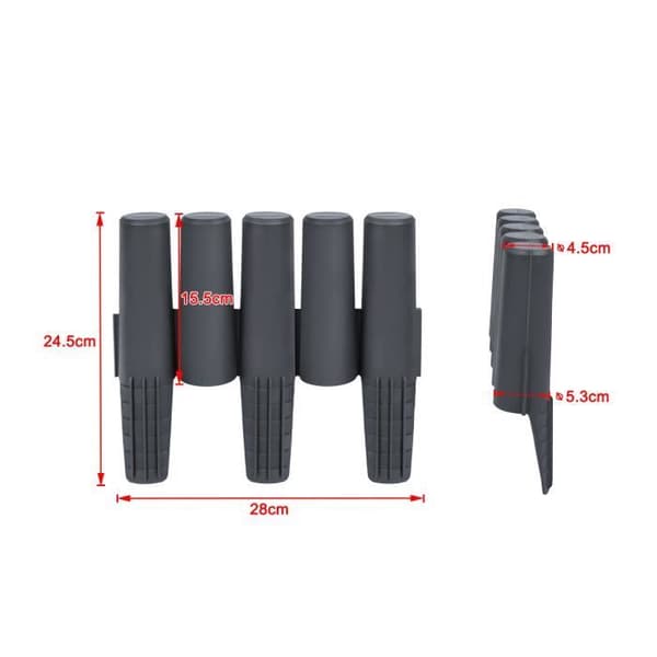 Trädgårdskanter i trälook - XMTECH - Set om 10 - 2,8M - Antracit
