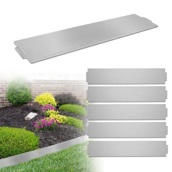 XMTECH flexibel galvaniserad metall trädgårdskant - 100x18cm - 45m total längd