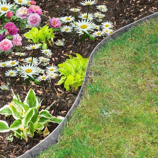 Gräsmatta Trädgårdskant i galvaniserat stål flexibel metall - XMTECH - Gräsmatta Kant - 100x15cm - 50m