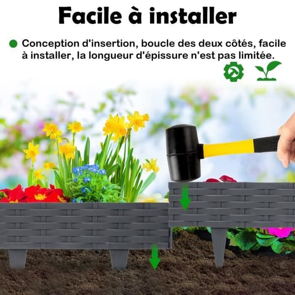 PP plast gräsmatta kant - LZQ - Antracit - 5m