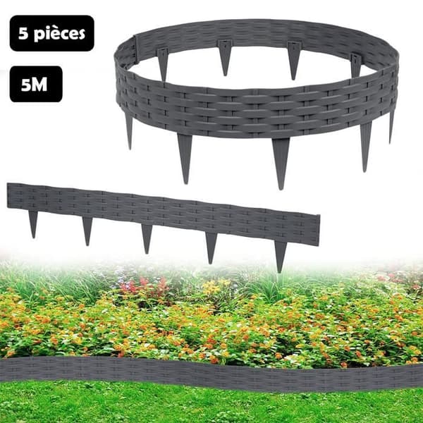 PP plast gräsmatta kant - LZQ - Antracit - 5m