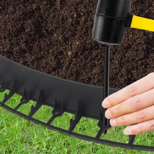 Gräsmattekant i plast - LZQ - Klipperkant - Höjd 78 mm - Utläggare (36 stycken, längd 36m)
