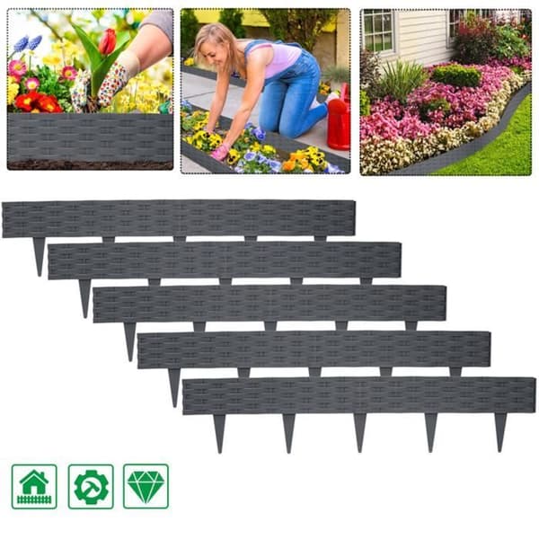 Gräskantstolpe Trädgård - XMTECH - 40m - Hållbar Plast - Rattanlook - Anthracit
