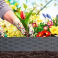 Miniatyrbild 4 av 4: Trädgårdsbård - XMTECH - 30m - Rottinglook - PP-plast - Antracit