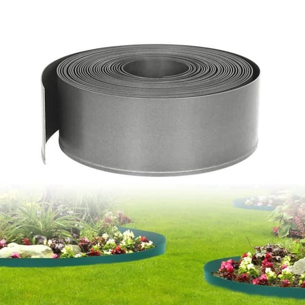 PP Plast Gräsmatta Kant - LZQ - 100m - Grå - Flexibel för gräsmatta och trädgård säng