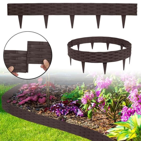 Gräskant Jardin - XMTECH - 25m - Motståndskraftig Plast - Rottinglook - Brun