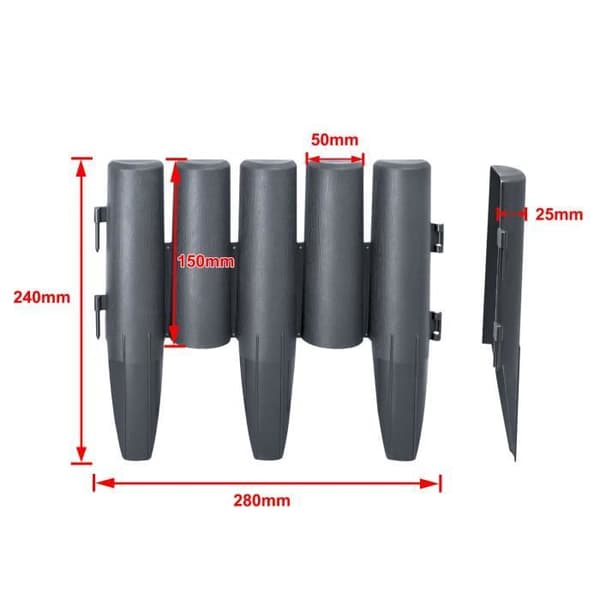 Gräsmatta kant - XMTECH - 8,4m - Trälook - Väderbeständig - Flexibel