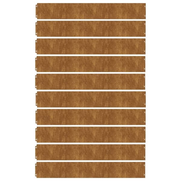 vidaXL Rabattkanter 10 st 15x103 cm flexibelt cortenstål
