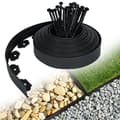 Miniatyrbild 1 av 4: YUENFONG Trädgårdsränna Plastgräsmatta 10m Flexibel Trädgårdsränna med Förankringspinnar, Svart