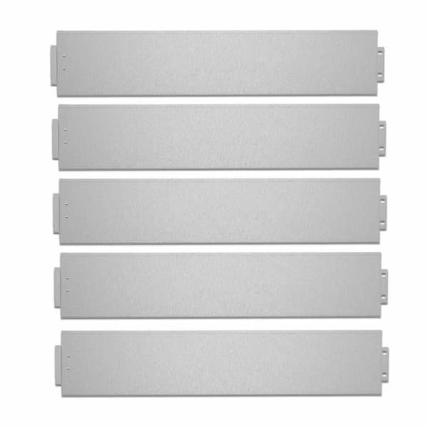 YUENFONG Sats med 5 gräsmattkanter i galvaniserat metall Justerbar för trädgårdsväxter, grönsaker - 5m - 100 x 18 cm - Silver