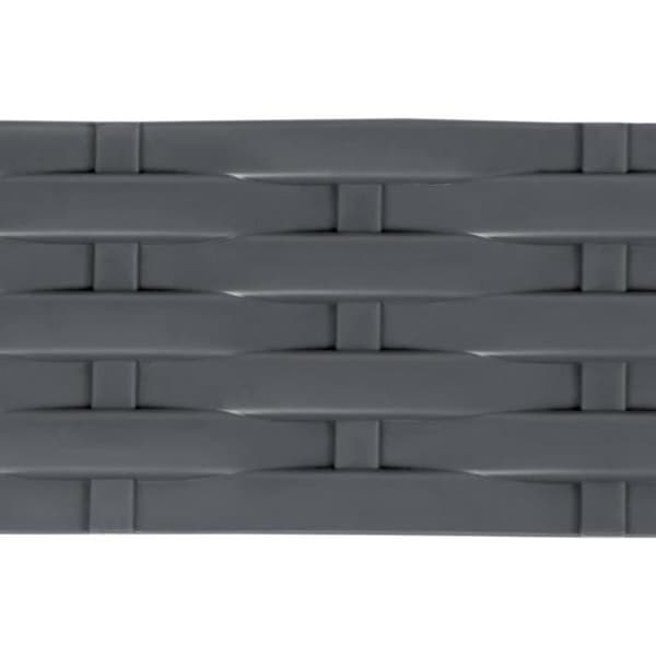 YUENFONG Trädgårdskant 10 m Gräsmatta Rattan Look Staket Palisade, element vardera 100 cm x 20 cm hög, antracit