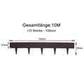Miniatyrbild 2 av 4: YUENFONG Trädgårdskant 10m Gräsmatta Rattan Look Palisade staket 10 element, brun