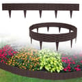 Miniatyrbild 1 av 4: YUENFONG Trädgårdskant 10m Gräsmatta Rattan Look Palisade staket 10 element, brun