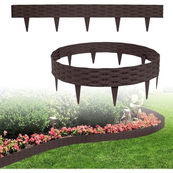 LARS360 20-pack rottinglook gräsmatta med 20 element 100 cm rottingdesign - 20 delar - brun
