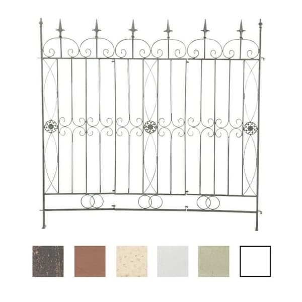 Mangold järn trädgårdsstaket 125 x 115 cm - CLP - Elegant utomhuskant - Antikgrön