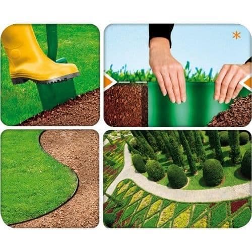 Gräsmattkant 150mm x 9m Flexibel PVC Grön