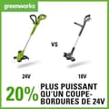 Miniatyrbild 3 av 4: Greenworks 24V Trädgårdstrimmer Utan Sladd med Hjul för Medelstora Trädgårdar, Klippbredd 33 cm, 2 mm Nylontråd med Automatisk Matning