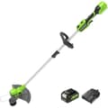 Miniatyrbild 1 av 4: Greenworks 24V Trädgårdstrimmer Utan Sladd med Hjul för Medelstora Trädgårdar, Klippbredd 33 cm, 2 mm Nylontråd med Automatisk Matning