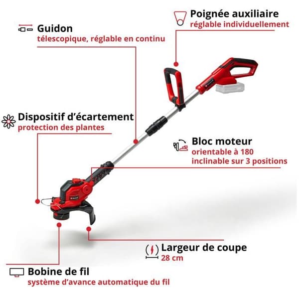 Einhell Power X-Change GE-CT 18/28 Li-Solo sladdlös strängtrimmer utan batteri 18 V Klippbredd (max.): 28 cm