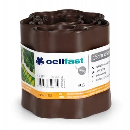 Gräsmattkant 200mm x 9m Flexibel PVC Brun