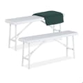 Miniatyrbild 1 av 6: Relaxdays Fällbar bänk, praktiskt set om 2, terrass, trädgård, camping, plast, hopfällbar, HLP 42 x 100 x 25 cm, vit
