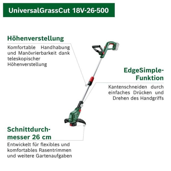 Bosch Home and Garden UniversalGrassCut 18V-26-500 sladdlös trimmer