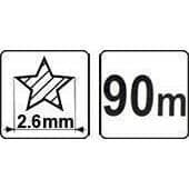 Flo Gräsklippare Tråd 2,6 mm x 90 m/stjärna/ - 89458