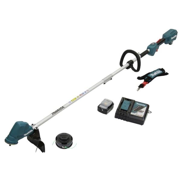 Makita DUR192LRT1 sladdlös gräsklippare - Strängtrimmer med batteri - 18V 5,0 Ah - Klippbredd 30 cm