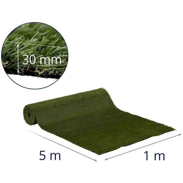 Hillvert Konstgräs - 100 x 500 cm - höjd: 30 mm - stygn: 20/10 cm - UV-beständig