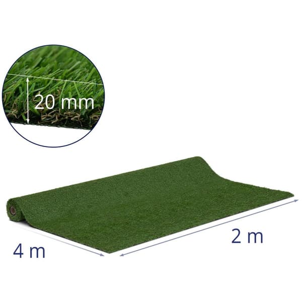 Hillvert Konstgräs - 200 x 400 cm - Höjd: 20 mm - stygn: 13/10 cm - UV-beständig