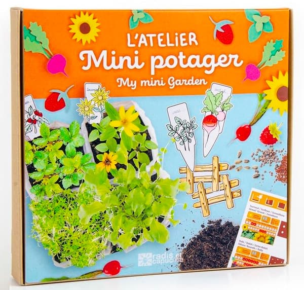 Rädisa och Nasturtium L'ATELIER MINI VOTAGER En liten köksträdgård att odla i ditt rum