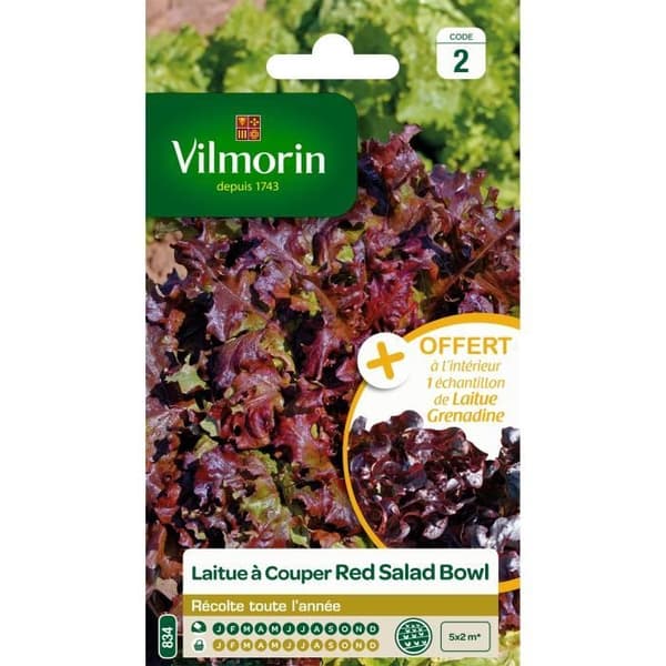 VILMORIN Sallad att skära Röd salladsskål + sallad för att skära prov Grenadine