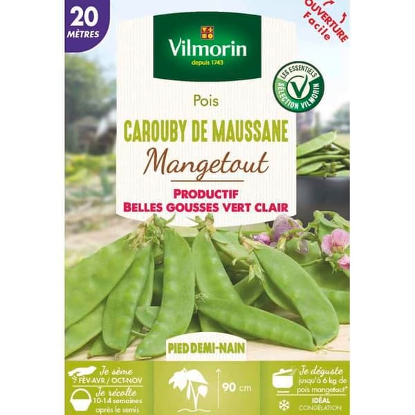 Frö - Vilmorin - Ärtor Mangetout Carouby de Maussane - 20 m