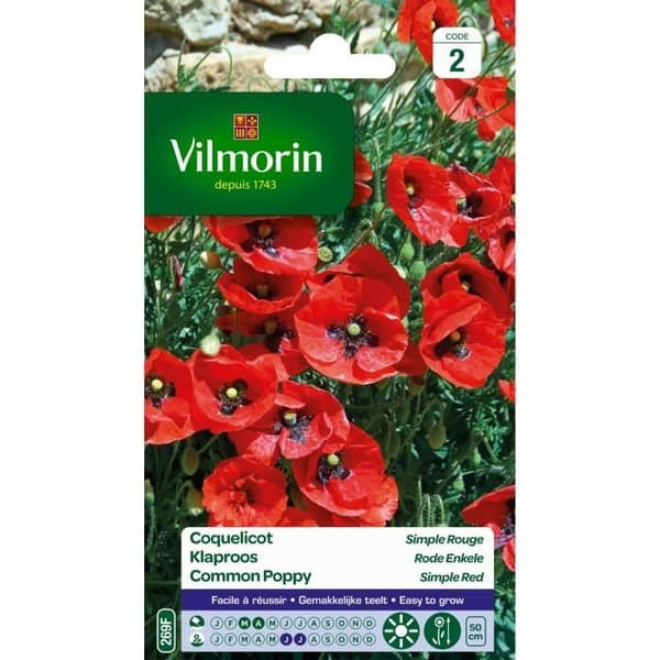 VILMORIN Enkel röd vallmo