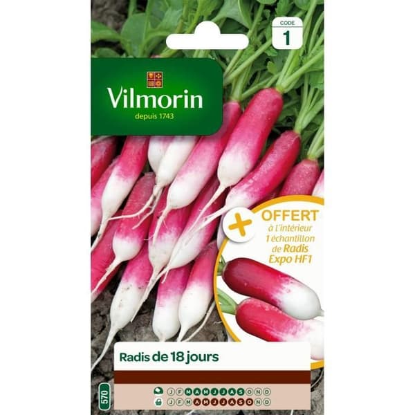 VILMORIN 18 dagar rädisor med en rädisaprov