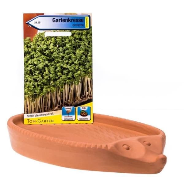 Römertopf Herbes de Cresson plyschig Igel av Cresson ca. 24 x 14 cm - 451 00
