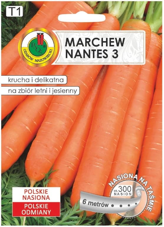 Porkkanansiemenet Nantes 3 keskikokoista, varhaista, 6 m nauhaa, kesä- ja syyssato
