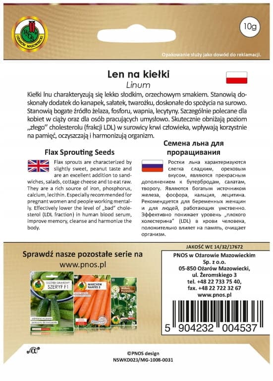 Linfrö 10 g med nötig smak