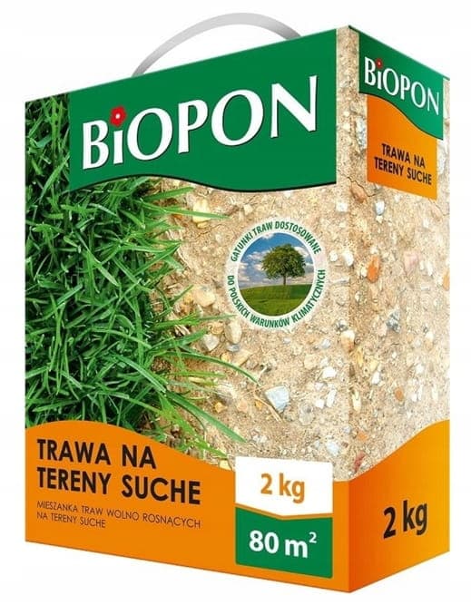 Biopon Græs til tørre områder 2 kg Tørkebestandig grøn oase