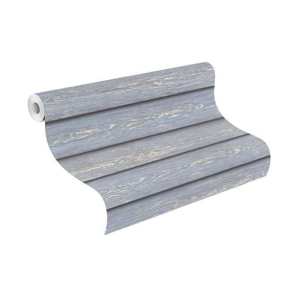 GENERIC - 8047 - Kornig vinyl på non-woven blått trämönster