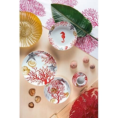 Excelsa Coral Tallrik Set 18 delar, Porslin, Röd - 62499