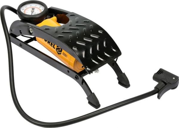Vorel - 82001 - Fotpump med manometer 0,7MPa, dubbelt huvud + munstycken ()