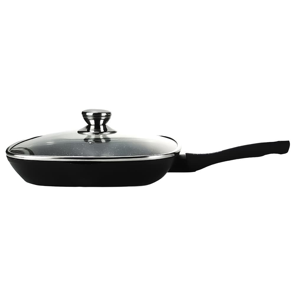 28 cm marmorbelagd grillpanna med lock