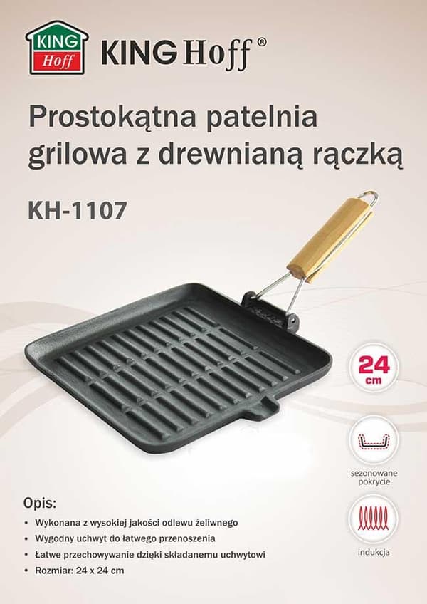 KINGHOFF KH-1107 GJUTJÄRNSGRILLPANA 24cm