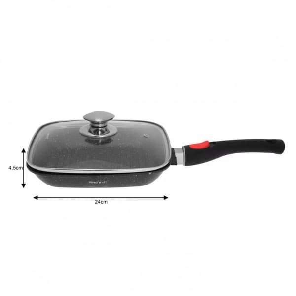 GRANIT GRILLPANA 24cm KINGHOFF KH-1510 AVTAGBART HANDTAG
