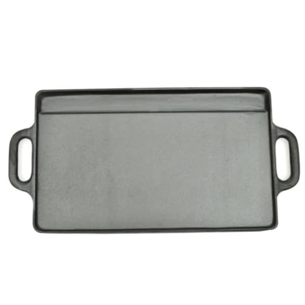 The Living Store Grillplatta 2 st gjutjärn vändbar 38x23 cm -  Bordsgrillar & grillpannor