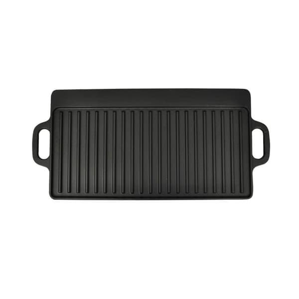 The Living Store Grillplatta 2 st gjutjärn vändbar 38x23 cm -  Bordsgrillar & grillpannor