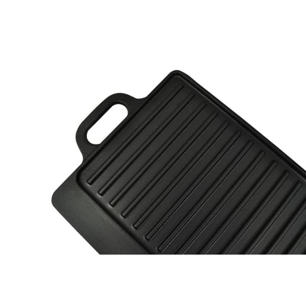 The Living Store Grillplatta 2 st gjutjärn vändbar 38x23 cm -  Bordsgrillar & grillpannor