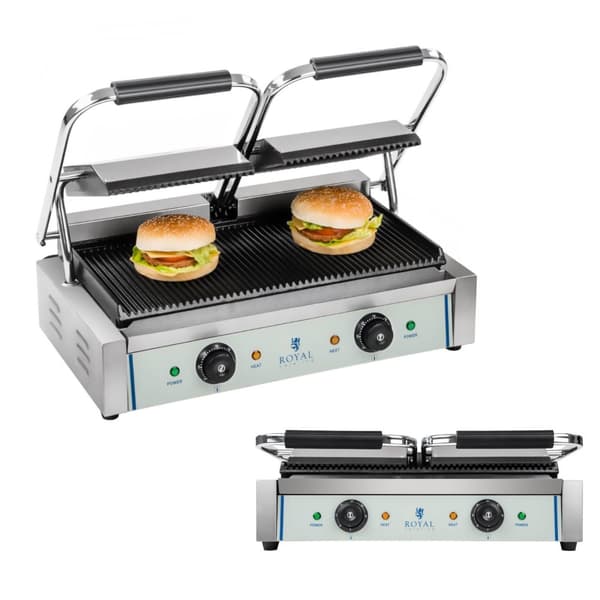Dobbeltsidet, rillet kontaktgrill