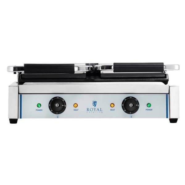 Kontakt dubbelsidig dubbel slät kontaktgrill 3600W 230V Royal Catering